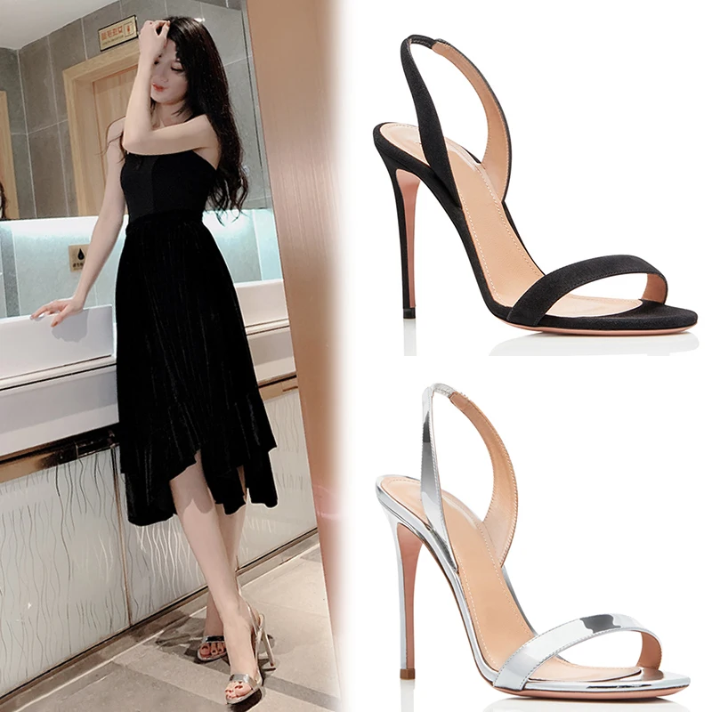 

High Heeled Sandals Women's Slim Heel Open Toe Minimalist High Heeled Shoes