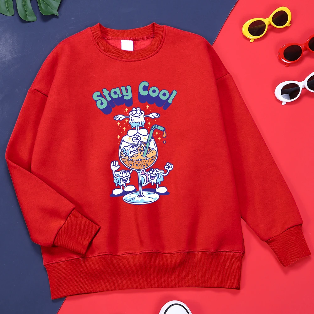 

Stay Cool Summer Ice Juice Drinks Mens Clothes Vintage Harajuku Hoodie Simplicity Quality Hoodies Fashion Creativity Sweatshirts