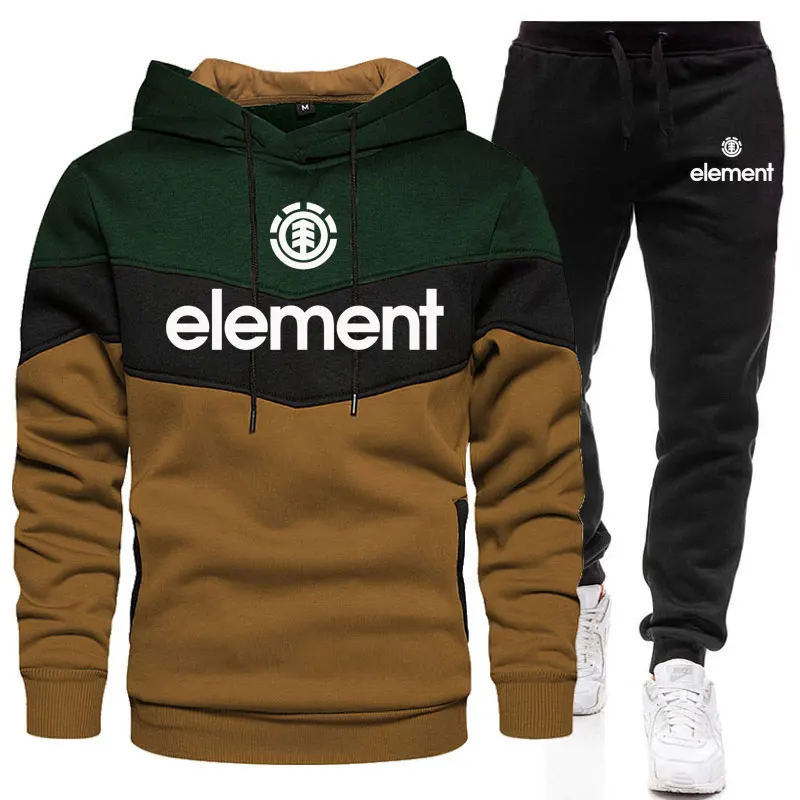 Newest 2022 Fashion Tracksuit Men's Hoodie + Sports Pants Set Pullover Sweater Tops and Jogging Running Pants Casual Outfit