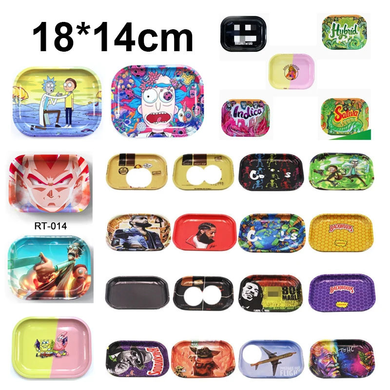

18*14cm Dry Herb Vape Cigarette Plate Vapor Accessory Lighter Metal Ashtray Rolling Tray