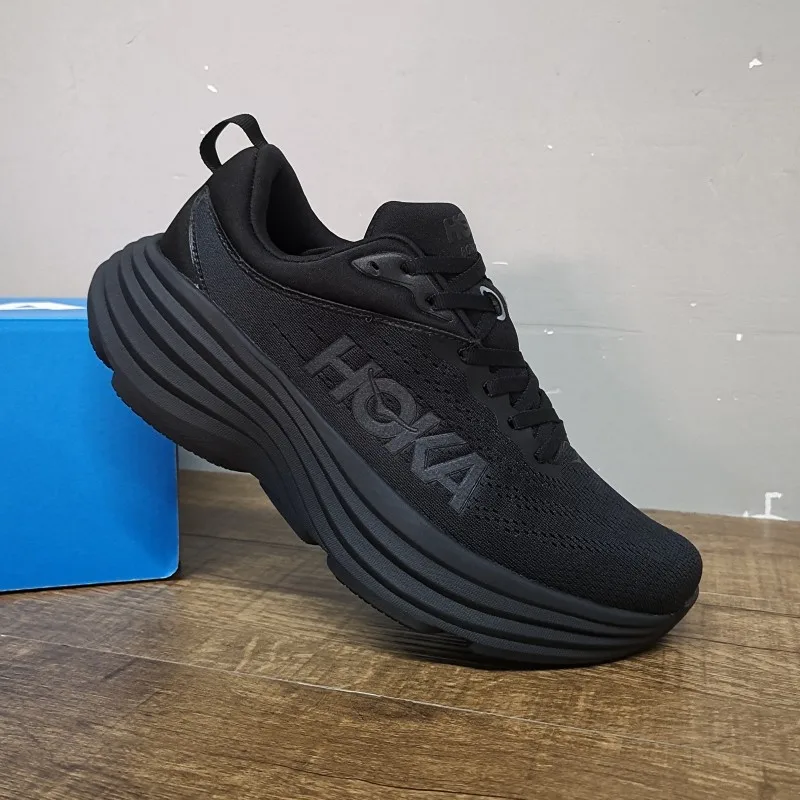 Original HOKA Bondi 8 Running Shoes for Men Women Jogging Outdoor Black Sneakers Lightweight Breathable Shock Absorb Sports Shoe