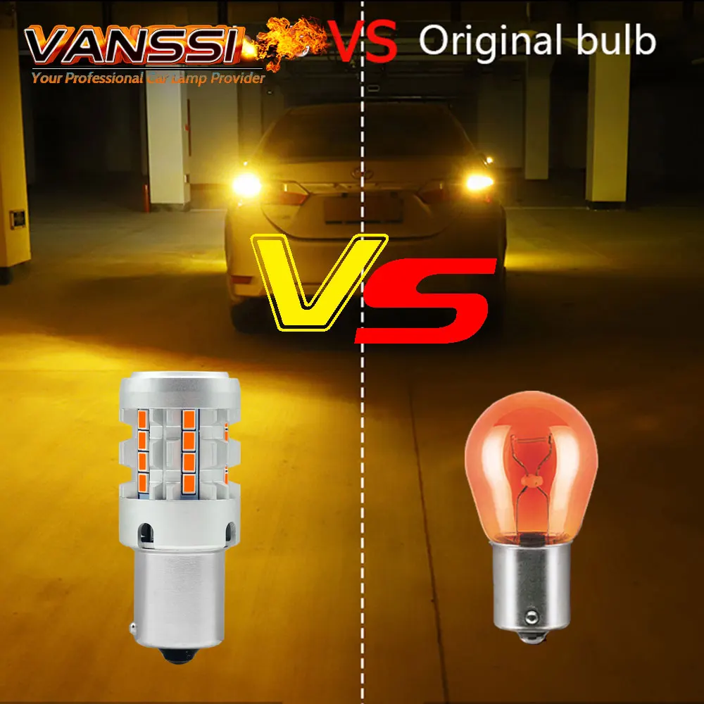 СВЕТОДИОДНАЯ Лампа PY21W BAU15S 12496 янтарно-желтая Canbus сигнальная лампа встроенный