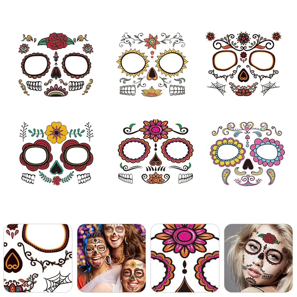 

Halloween Face Stickers Masquerade Decals Party Fake Tattoos Eye Makeup Supply