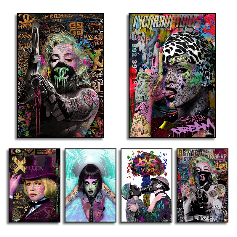 Плакаты с надписями на холсте принтом в стиле поп-арт