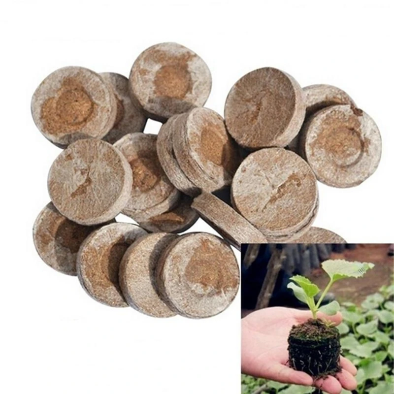 

Peat Pellets Seed Germination Flowers Seeds Starter Pallet Nutrient Substance Planting Seedling Soil Block 10 Pcs