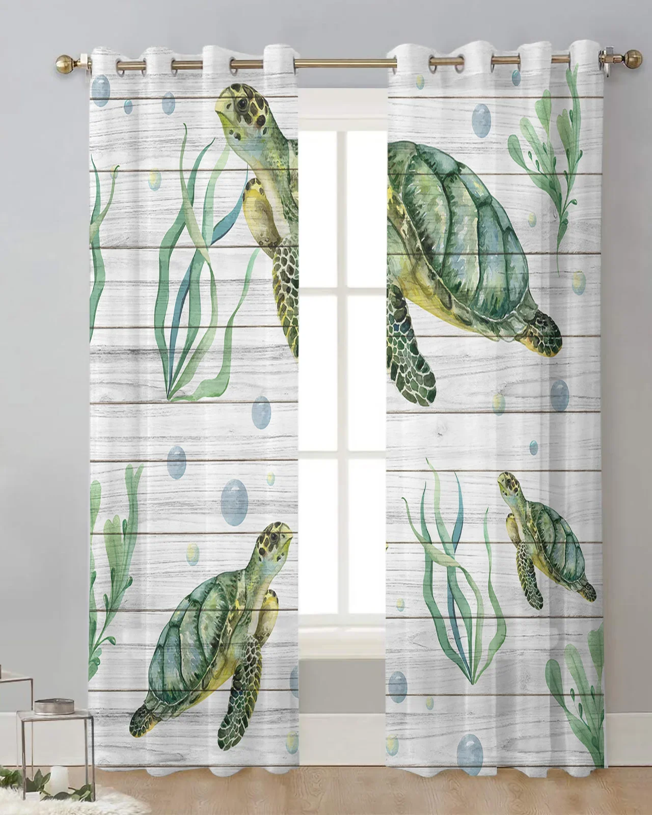 Морская черепаха коралловая доска текстура тюлевые шторы для гостиной кухни