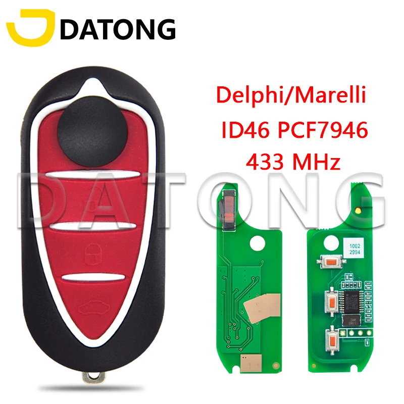 

Автомобильный Дистанционный ключ Datong World Delphi/Marelli BSI ID46 PCF7946AT 433ASK для Alfa Romeo 159 Mito Giulietta