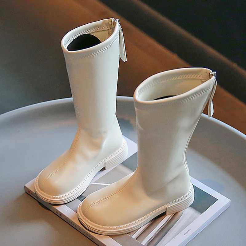 Ботинки для девочек из искусственной кожи модная милая осенне-зимняя