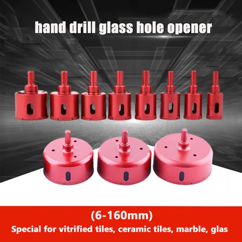 

Diamond Drill Bit Brazing Core Hole Saw Set 6-20mm Red Hole Cutting Opener DIY Tool for Tile Glass Marble Ceramic