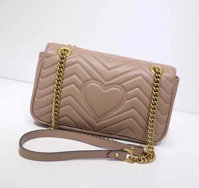

High Quality Real Leather Classic Medium Marmont Luxury Designer Women‘s Shoulder Crossbody Bag For Women Handbag