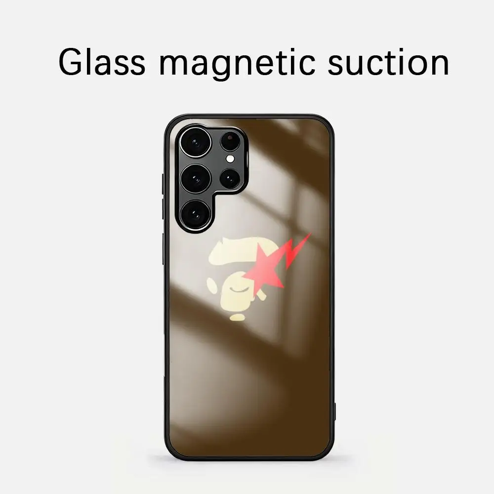 Фото Модный высококачественный чехол B-BAPEES cooL для Samsung S26 S25 S24 S23 S22 S21 S20 Plus Ultra Note20, стеклянный магнитный чехол. №3