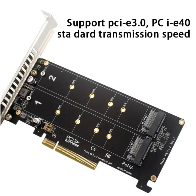 PCI-EX8 Dual-Disk NVME M.2 MKEY SSD RAID Array Expansion PCI-E разделенная карта для ускорения | Компьютеры и