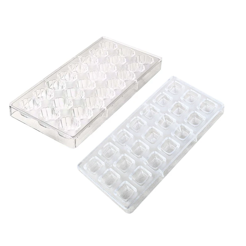 

2X 3D Chocolate Mold Homemade Square/Shell Shape Chocolate Diy Pastry Tools Polycarbonate Chocolate Moulds