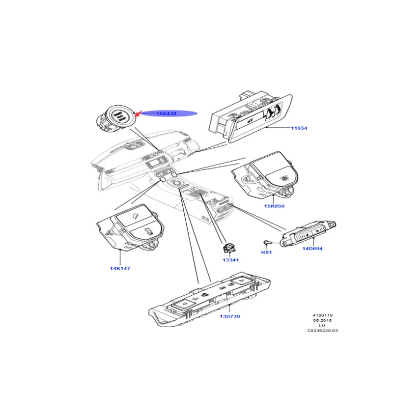 Подходит для Land Rover Новый переключатель кнопки запуска Range LR094038 LR037611 LR056640 LR068334