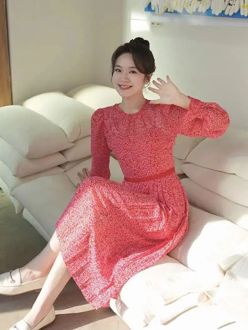 Новинка летнее миди-платье с принтом сердечек 2 шт. UK 6-16