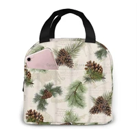 pine cone portable insulated lunch bag lunch box for women men kids boy
