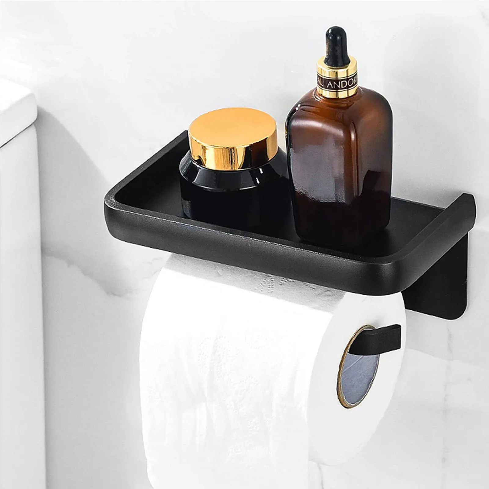 

Wall Mounted Toilet Paper Holders Stainless Steel Rustproof Toilet Paper Tissue Rack Mobile Phone Stand Bathroom Supplies