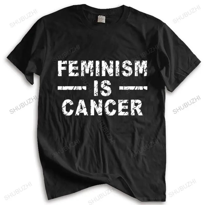 

Mens summer cotton tshirt loose tops Feminism Is Cancer Funny Saying Humor T Popular unisex t-shirt teenagers cool tops