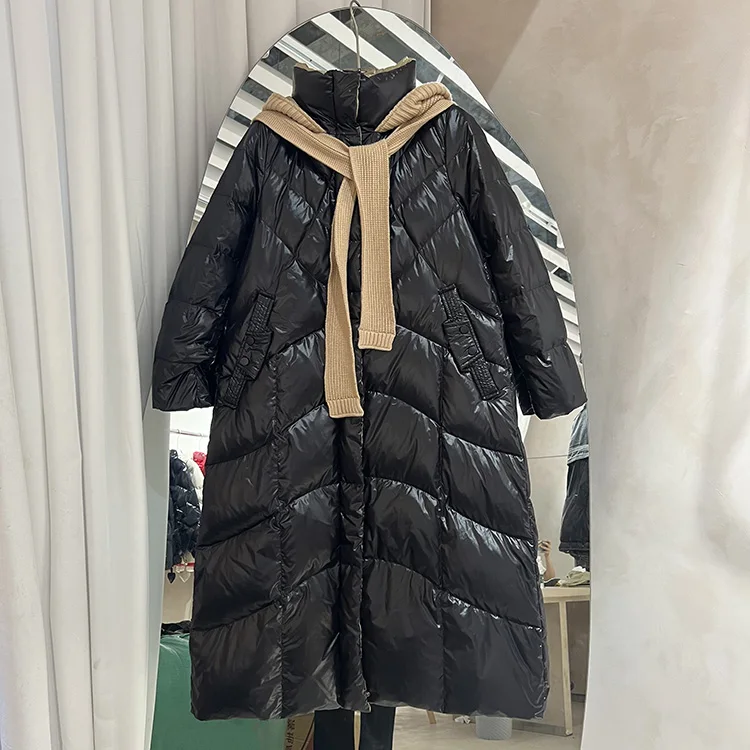 New Women Long Down Jacket Casual Style Autumn Winter Coats And Parkas Female Outwear