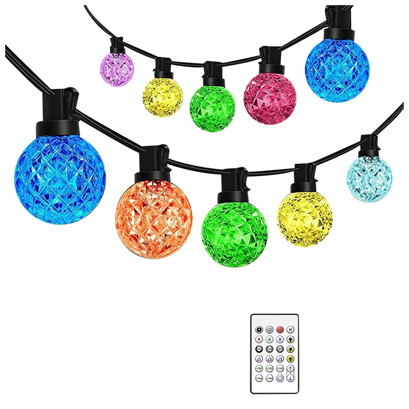 

Outdoor String Lights - G40 Patio Lights With 25 LED Shatterproof Bulbs And Remote, Music Sync And App Controlled 7.5M