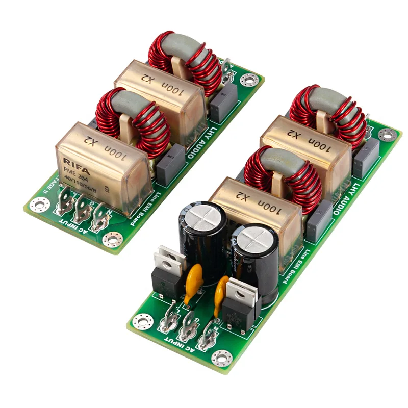 Fever-grade AC EMI Filter Board HiFi Audio Mains Power Purifier 2-stage High-current Filter Circuit
