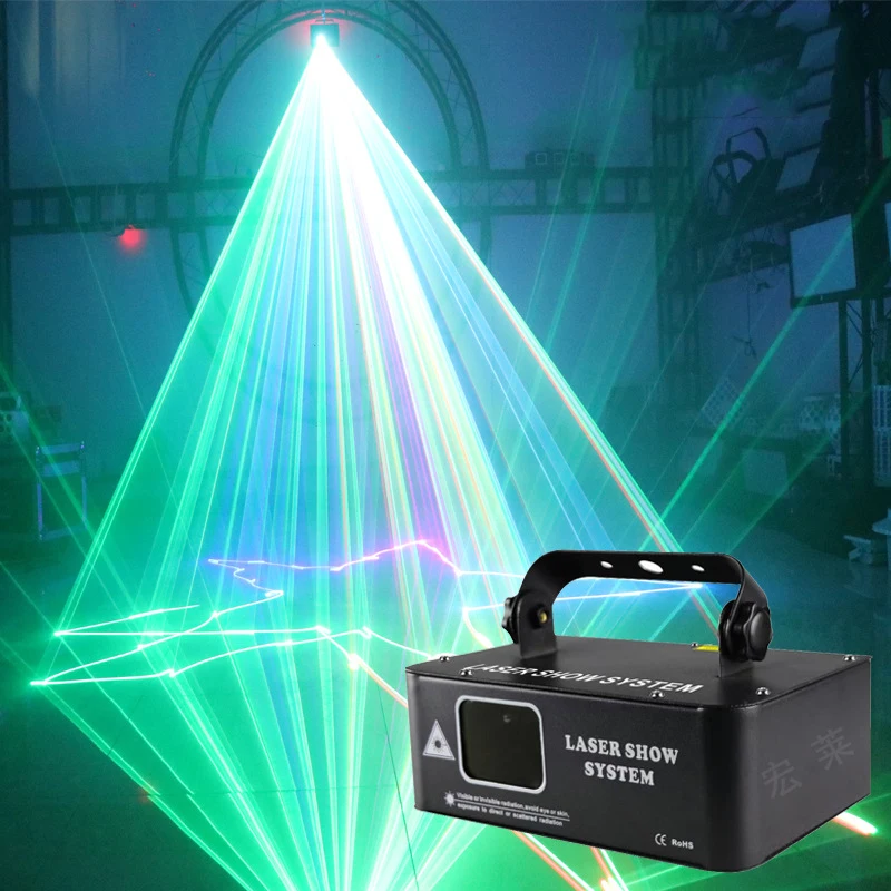 

Disco Christmas Wedding Projector Full Color Scanning Light 500mW Laser Light Holiday Stage Device 90-240V RGB 3D DJ Equipment