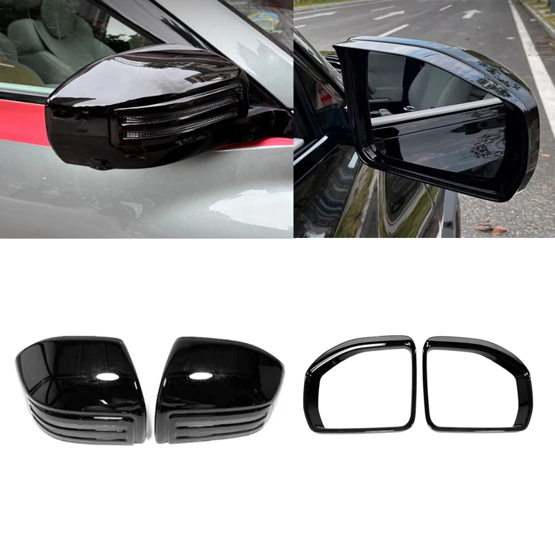 

Для BYD Equation Leopard 3/Titanium 3/Super 3 2025 2026 ABS черный боковое зеркало заднего вида с защитой от дождя рамка крышка зеркала заднего вида