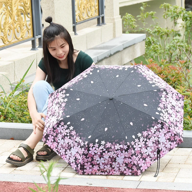

Quality Folding Umbrella For Women Brand Travel Anti-UV Windproof Rain Flower Modish Female Sun Girl Parasol Pocket Umbrellas