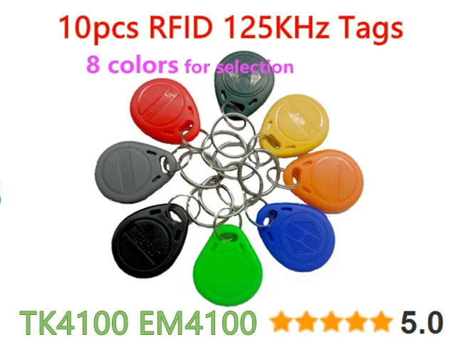 

10 Pcs/lot 125Khz RFID Tag Proximity ID Token Tag Key Fob Plastic Water Resist TK4100 Chip for Access Control Time Attendance