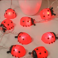 creative diy ladybug led string aa battery flamingo holiday lighting event party garland decorationbedroom decorative