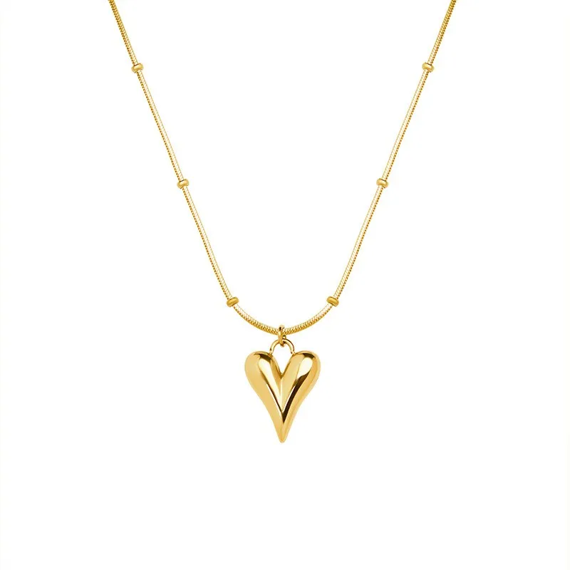 

Cute Heart Pendant Necklaces for Women Gold Plated Delicate Simple Peach Heart Charm Necklace Fashion Jewelry Gift