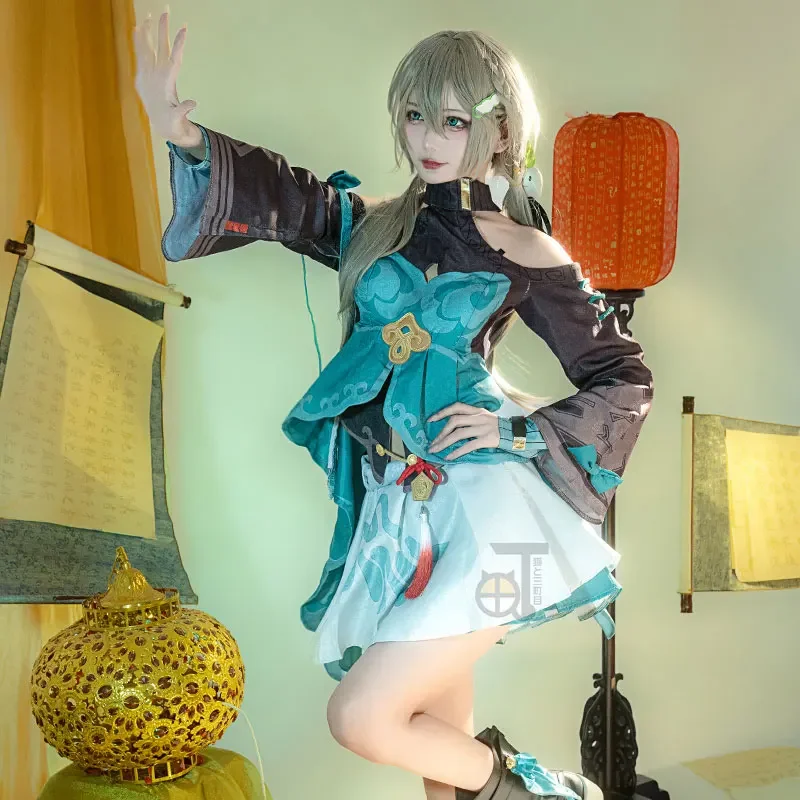 Костюм для косплея Qingque платье в стиле игры хонькай звезда рельс костюм из