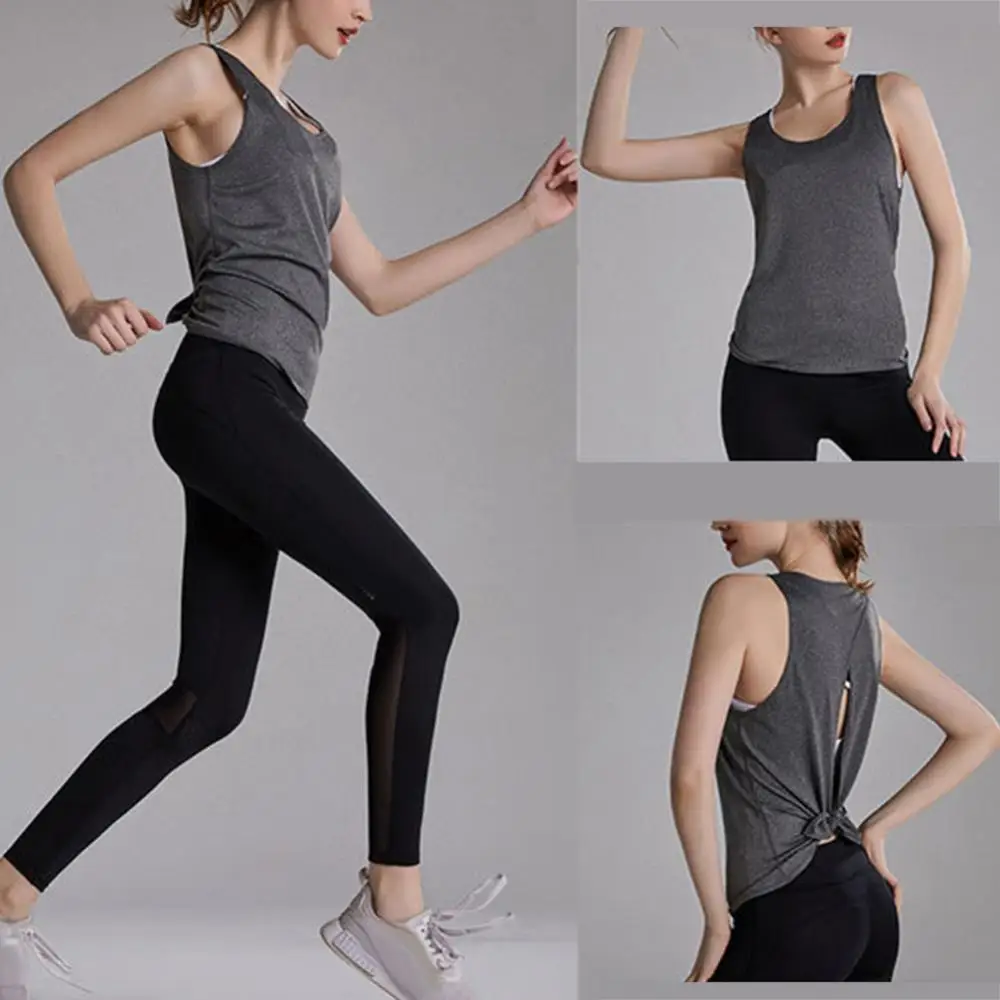 

Women Fitness Yoga Shirts Sleeveless Yoga Tank Tops Sexy Workout Quick Dry Sports Vest Ladies Running T Shir