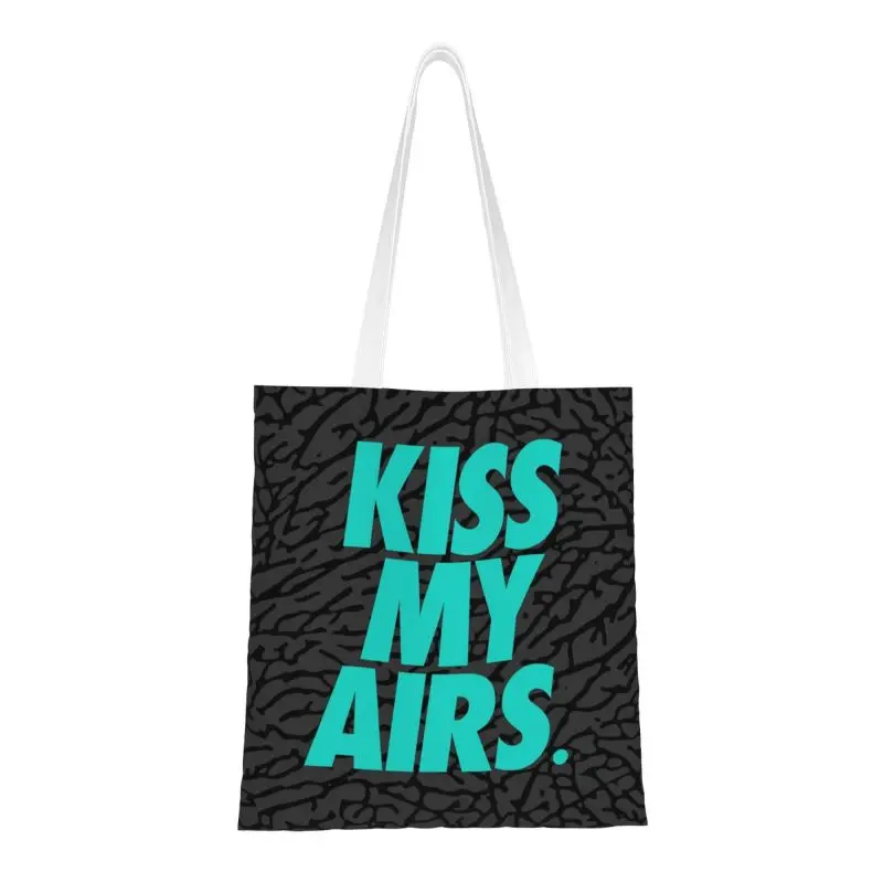 

Индивидуальные тканевые сумки для покупок Kiss My Air X атмосферs, женские моющиеся сумки для продуктов, сумки для покупок