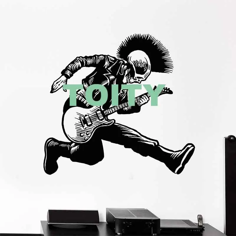 Настенная Наклейка Rock n Roll виниловая переводная картинка для магазина
