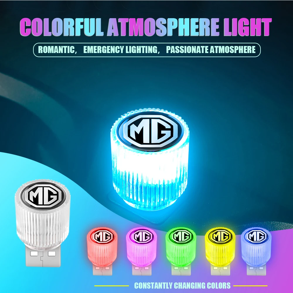 

Car USB Atmosphere Lamp Mini LED Night Light Colorful Decor Lighting For MG 5 ZS Ev Hs Ehs EZS GT 6 7 350 42 550 ZT 3 TF RX5 ZR