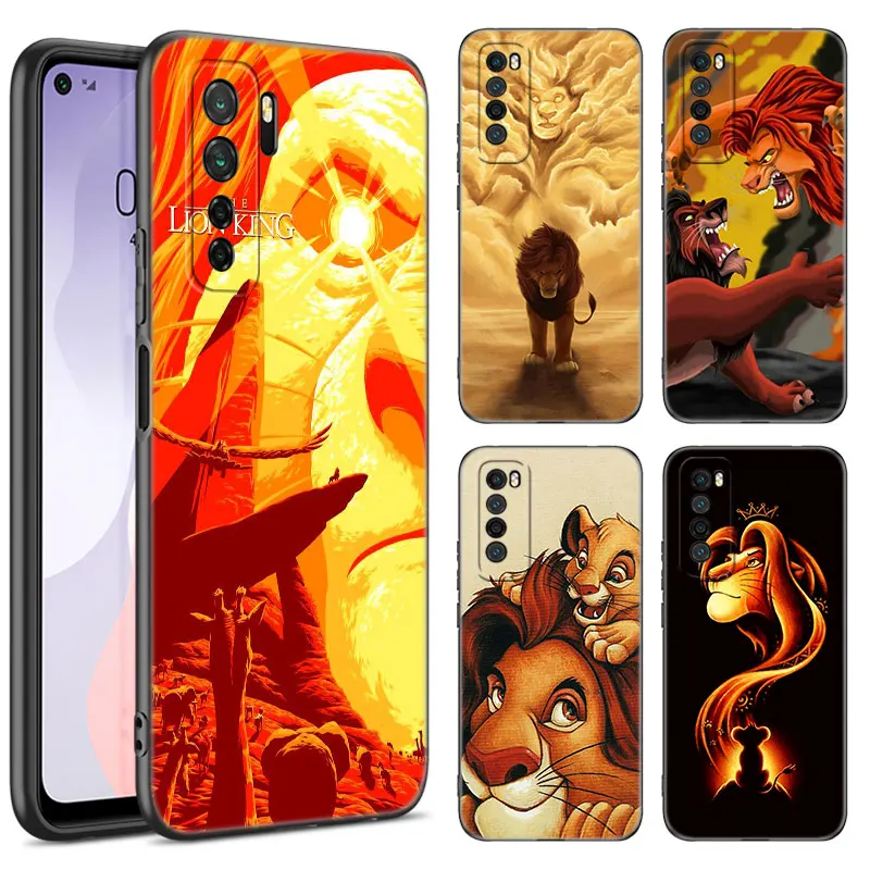 Черный силиконовый чехол The King Lion Simba для телефона Huawei Nova 11 12 Ultra 9 10 SE Pro 11E 11i 12i Y70 + Y60