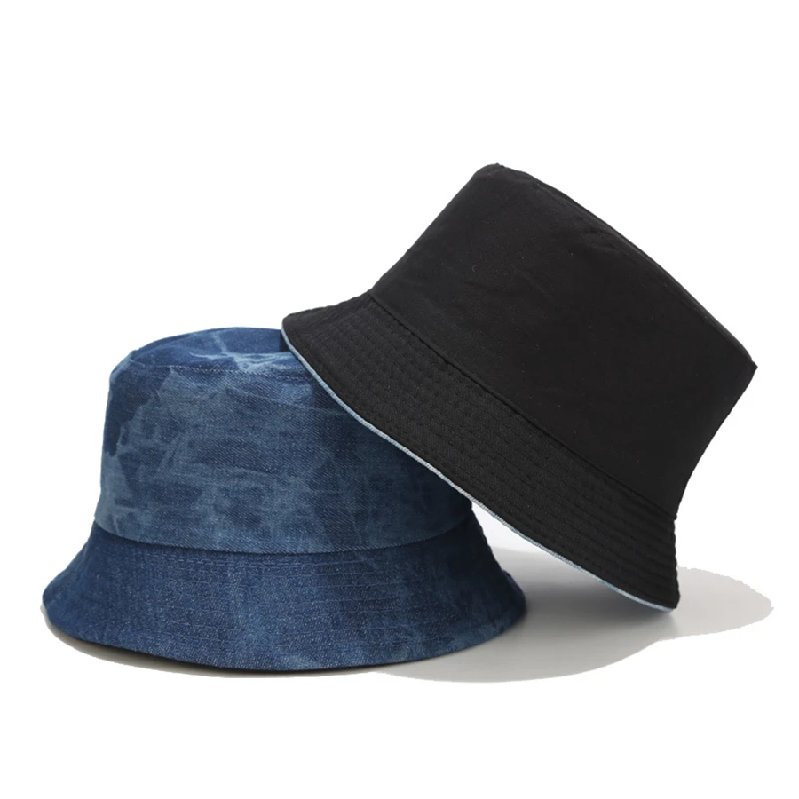 

Новинка 2023, Западная стандартная Панама Tie-dye, женские весенние новые джинсовые двусторонние кепки, Мужская Уличная Солнцезащитная шляпа, Солнцезащитная шляпа