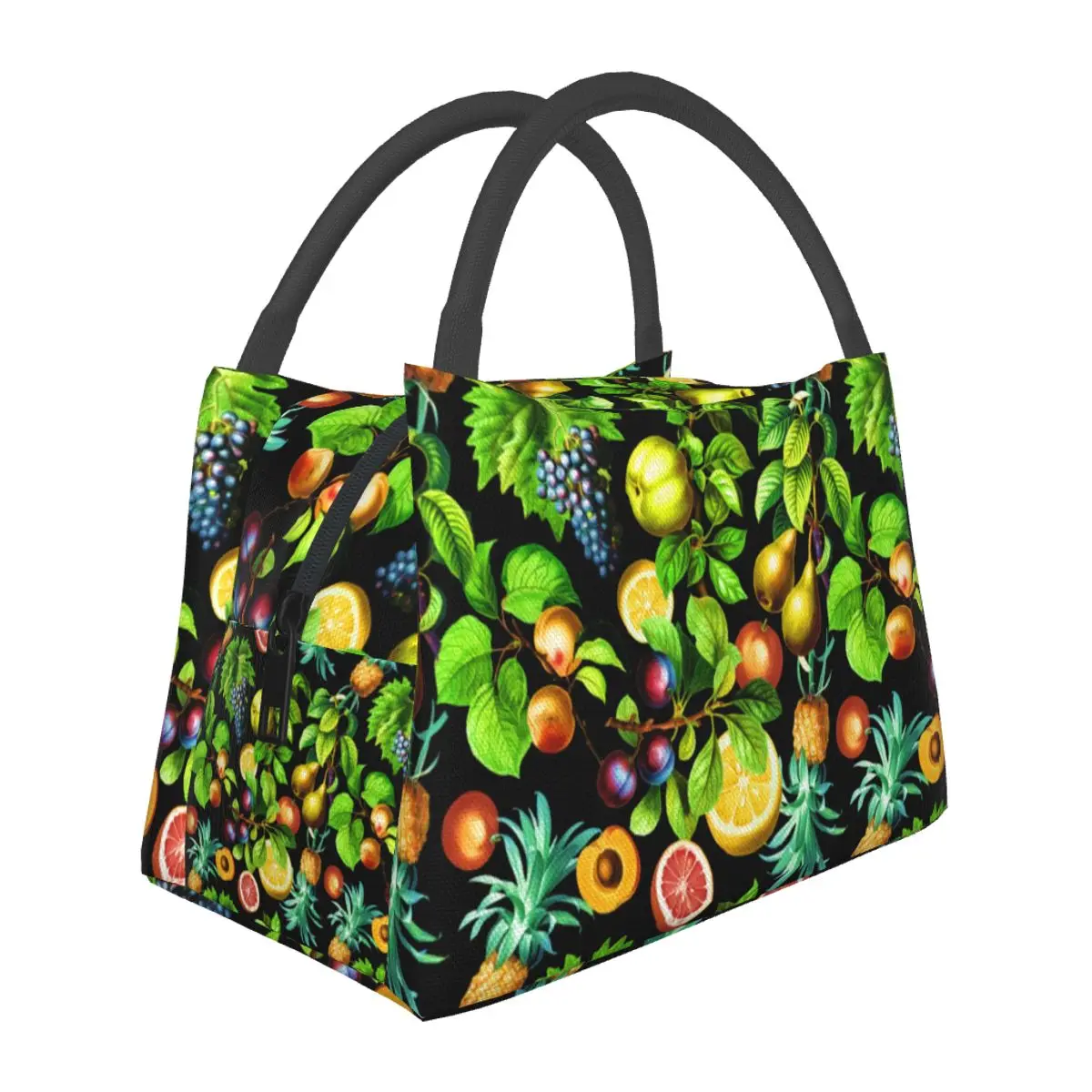

Tropical Fruit Lunch Bag Boy Vegetarian Lemon Print School Lunch Box Vintage Custom Tote Food Bags Oxford Portable Cooler Bag