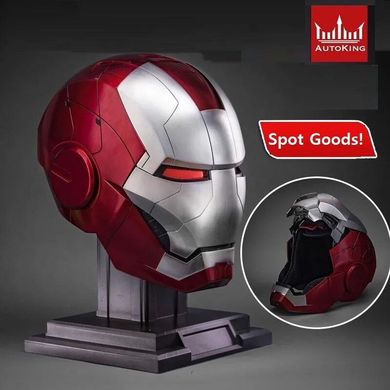 

Mk5 Electric Helmet Cosplay 1:1 Iron Man Multi-Piece Mechanical Voice Control Eyes Adult Model Luminous Hand Gloves Gift