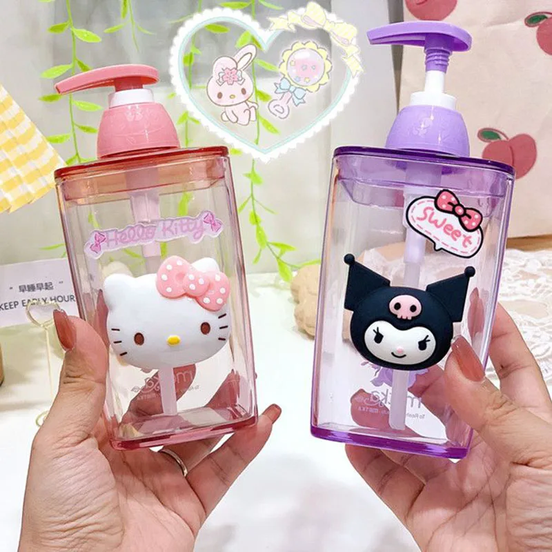 

420Ml Sanrio Hello Kittys My Melody Cartoon Hand Sanitizer Bottle Pressure Bottle Shampoo Cosmetic Bottle Storage Bottle Toys