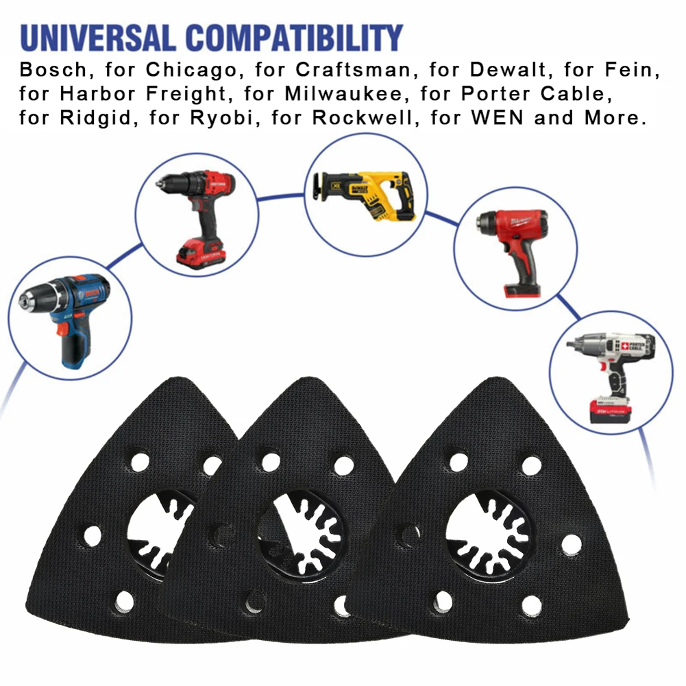 1/3/4Pc 80mm/90mm/93mm Dreieckige Schleif Pad Haken Schleife schleifpapier Quick Release Oszillierende Power Werkzeuge Für Polieren Holz Metall – Detail 7