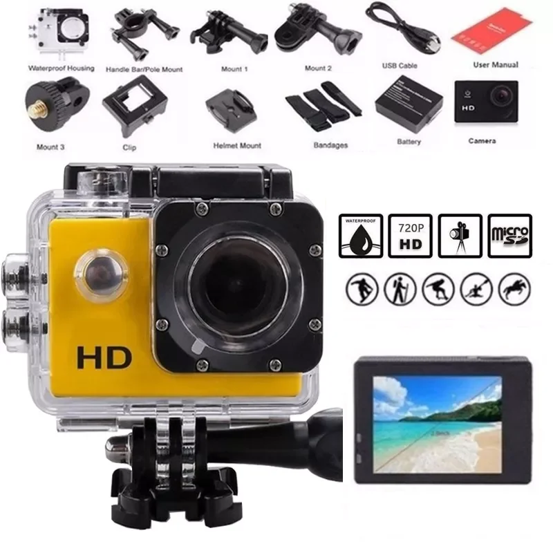 

Sport Action Camera Outdoor 30M Waterproof HD Mini Underwater Cameras Video Recording Helmet Extreme Professional Camcorders