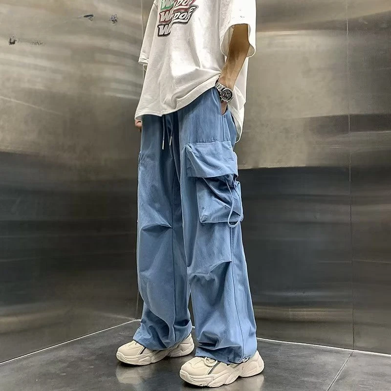 

Men's Cargo Pants Fashion Hip Hop Multi-pocket Trousers Streetwear Solid Sweatpants Joggers Male Casual Cotton Trousers A78