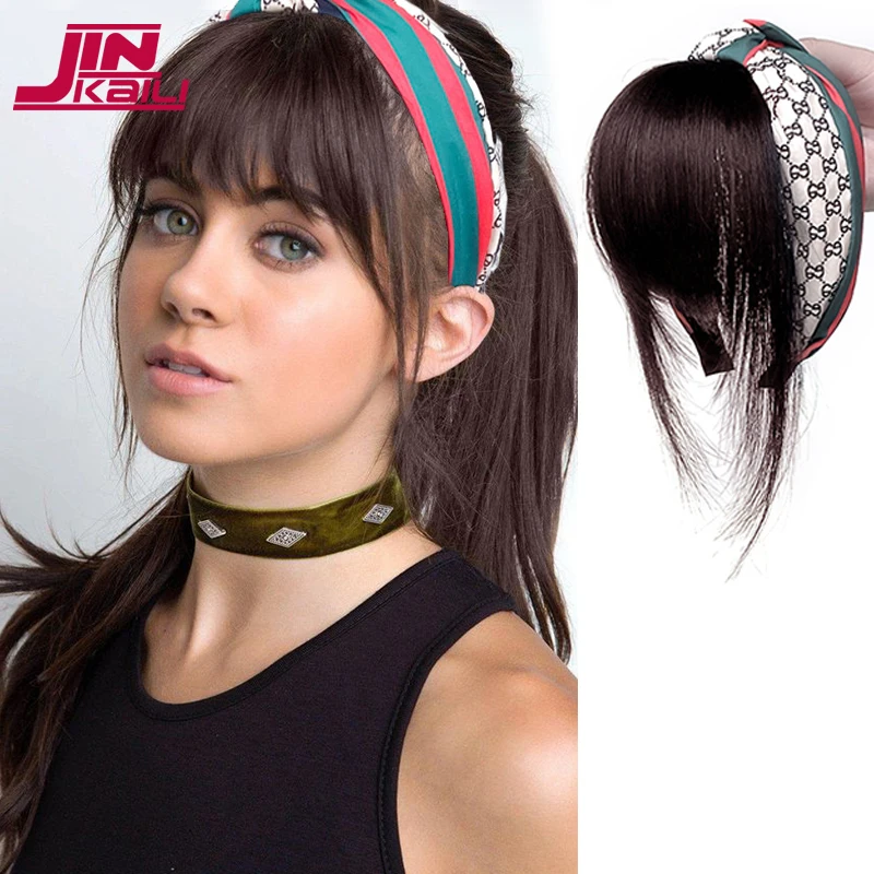JINKAILI Synthetic Hair Band Braids Toupee With Bangs Heat Resistant Natural Hair Headband Hairpieces Women Cosplay Accessories