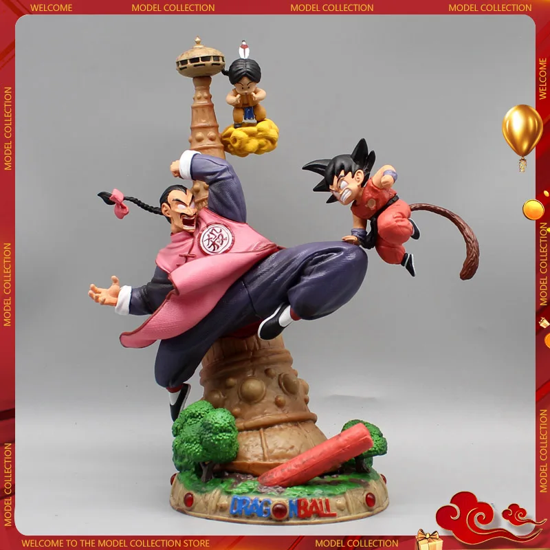 

New 27cm Dragon Ball Z Karin Tower Upa Tao Pai Pai Vs Son Goku Statue Pvc Action Figure Collection Model Toy For Children Gifts