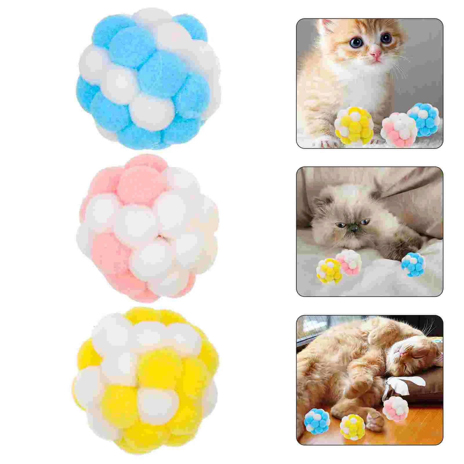 

Cattoyplush Crinkle Pet Interactive Squeaky Chew Sparkle Bell Chewing Toys Kitten Dogteaser Diversion Multicolor Self Playindoor