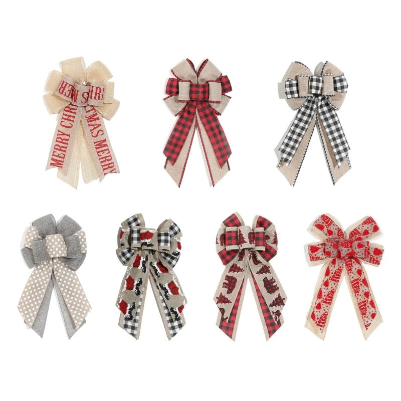 

Christmas Tree Toppers Large Bow for Xmas Handmade Wreath Ornaments Farmhouse