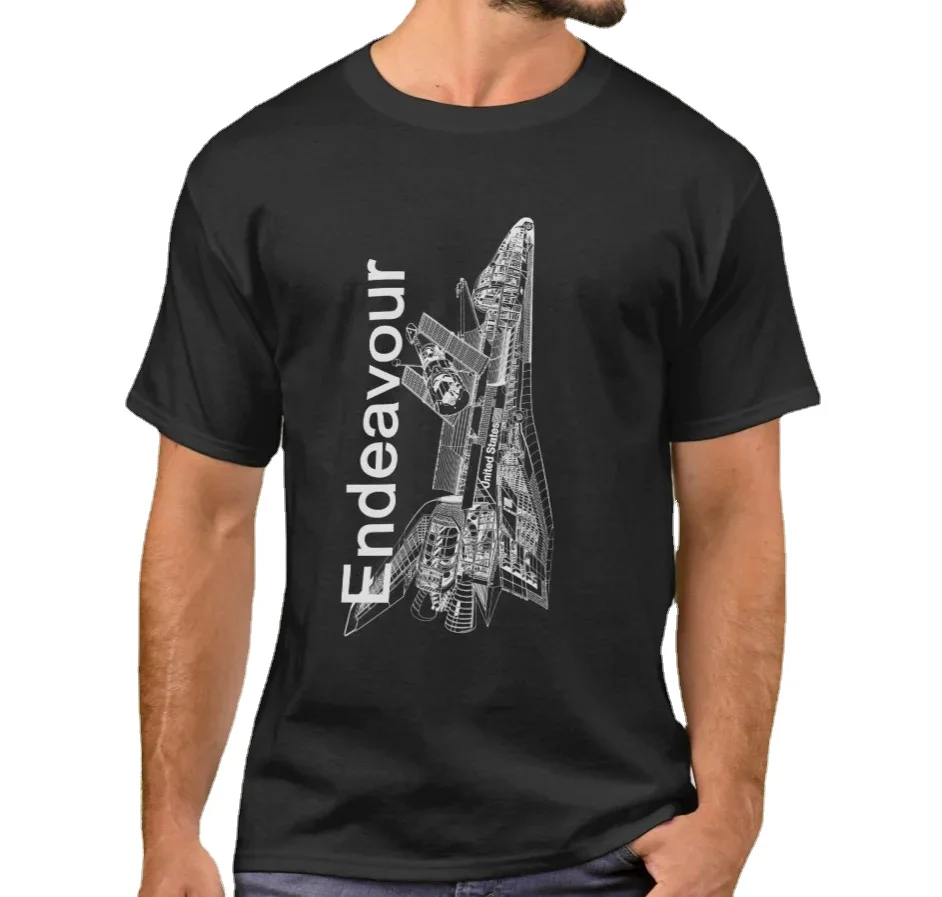 

Space Shuttle Endeavour Technical Illustration T-Shirt. Summer Cotton Short Sleeve O-Neck Unisex T Shirt New S-3XL