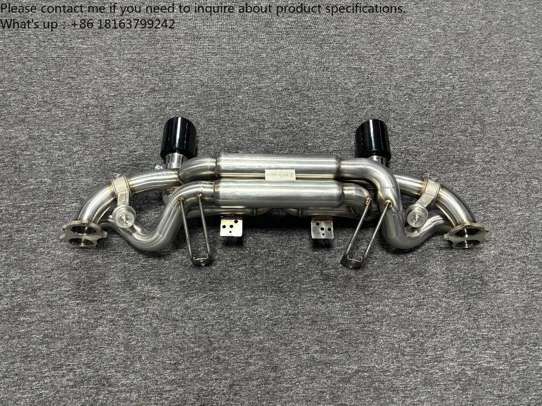 Фото Выхлопная система Hetu Free Flow Axleback из нержавеющей стали с вакуумными клапанами для Porsche 718 GT4 4.0L с дистанционным управлением №2